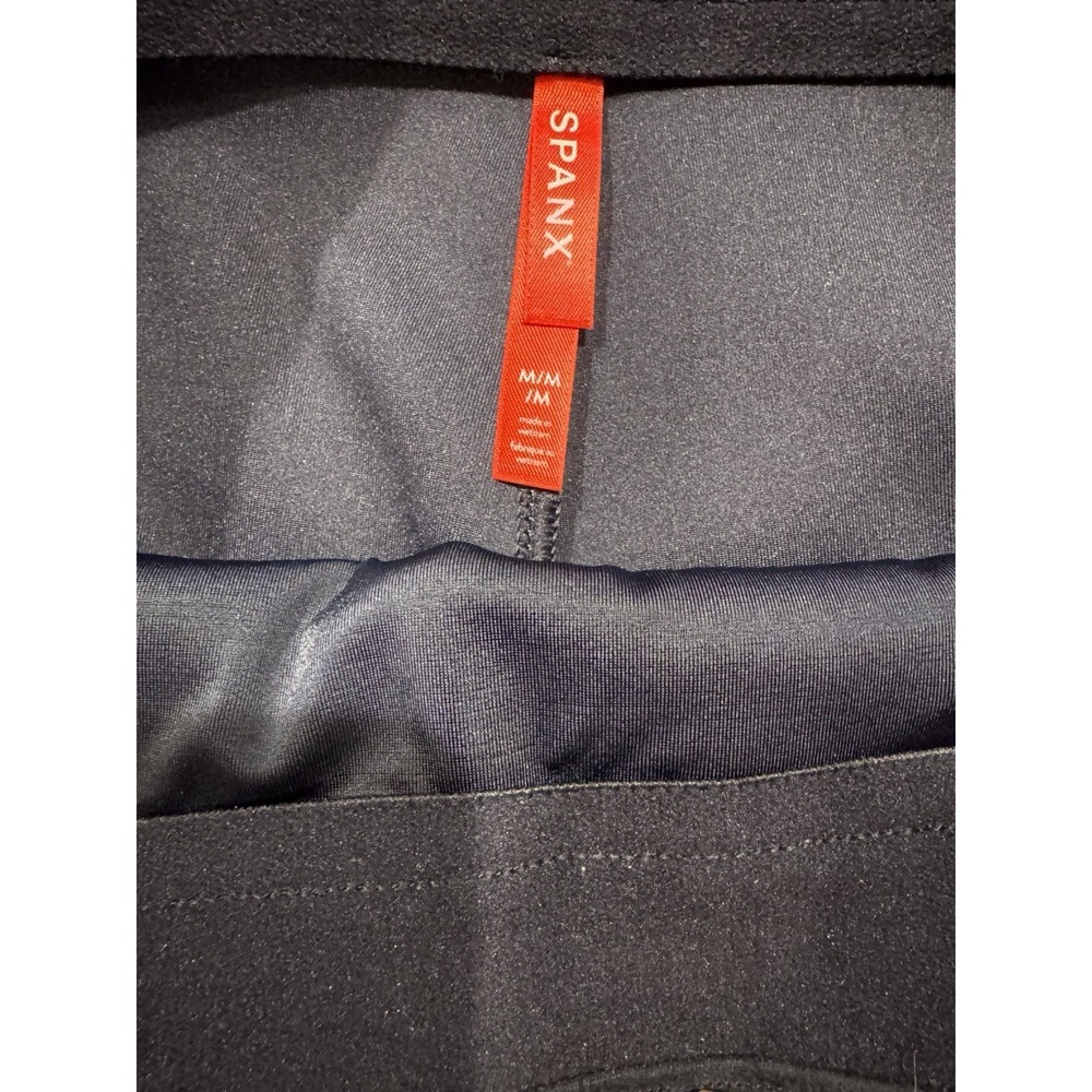 Spanx Faux Suede Flare Pants Black High Rise Seamed Trousers Medium - Picture 5 of 5